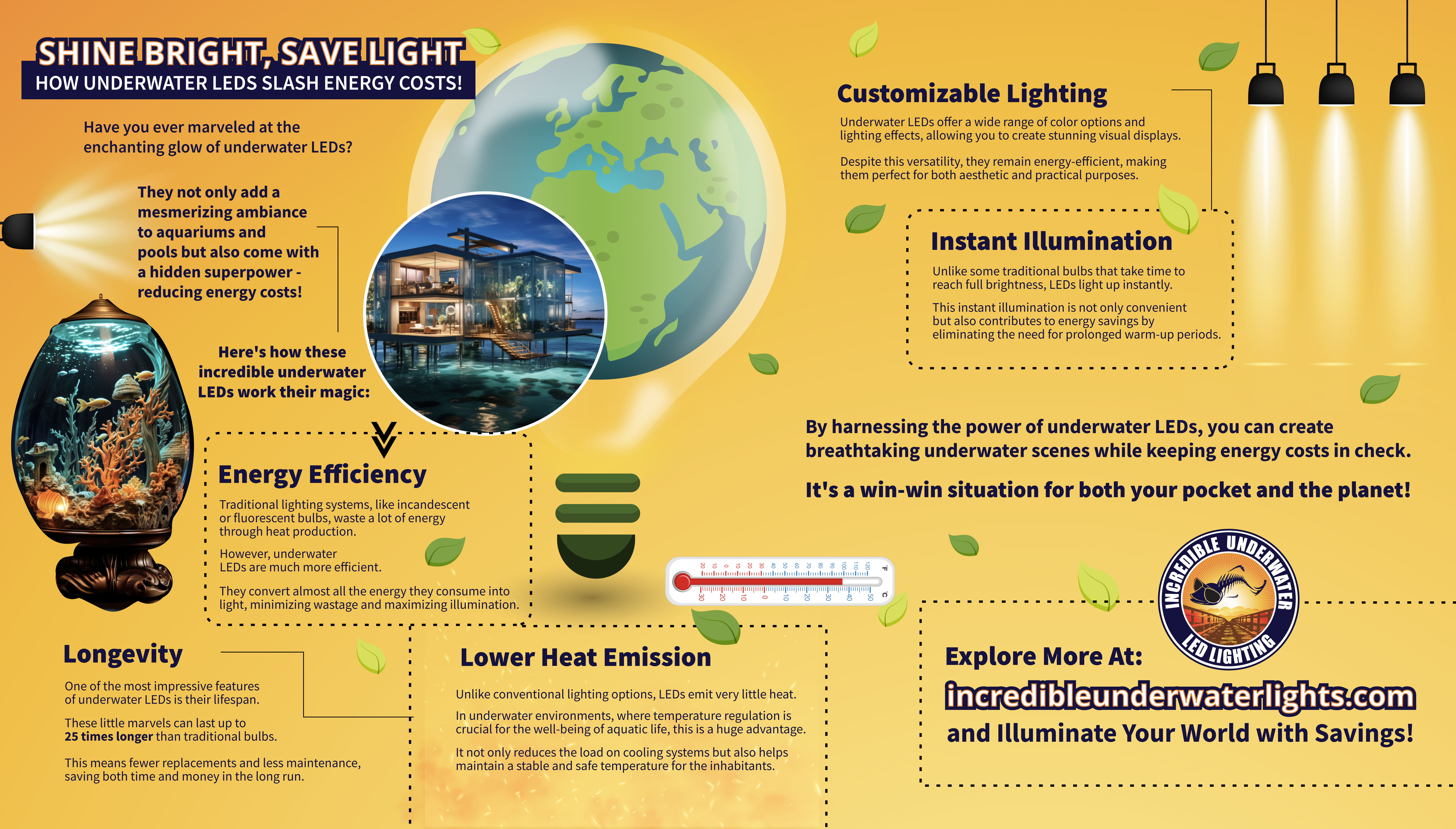 Shine Bright, Save Light: How Underwater LEDs Slash Energy Costs - Infograph